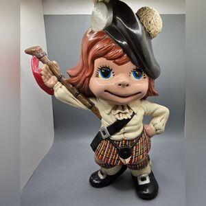 Ceramic Scottish Character Vintage 12.5" Tall 8.5" Wide 4.5" Thick EUC